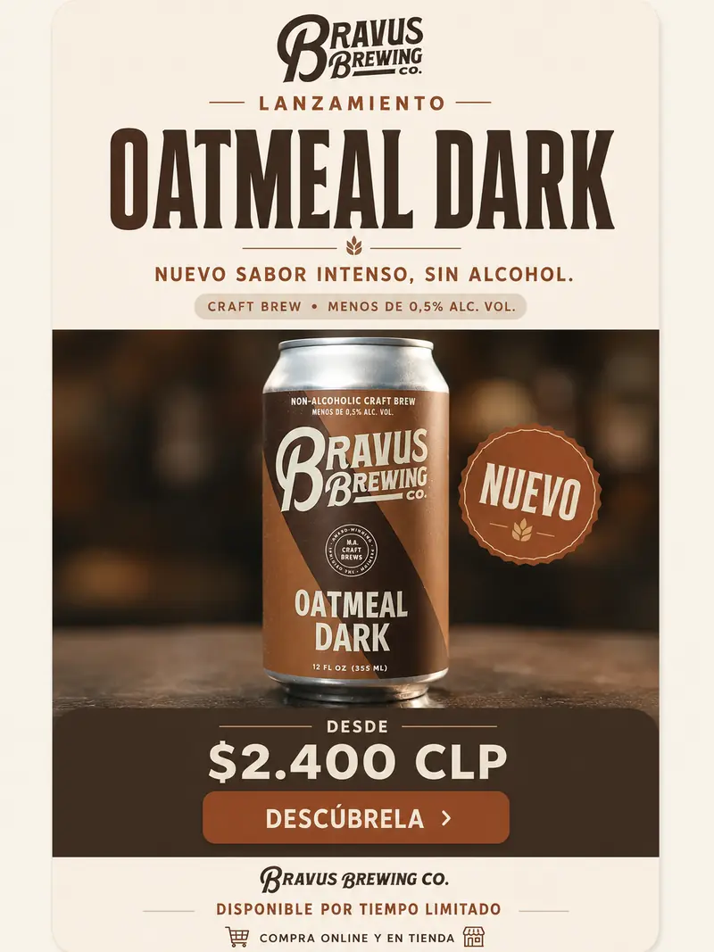 Mailing de lanzamiento Bravus Oatmeal Dark