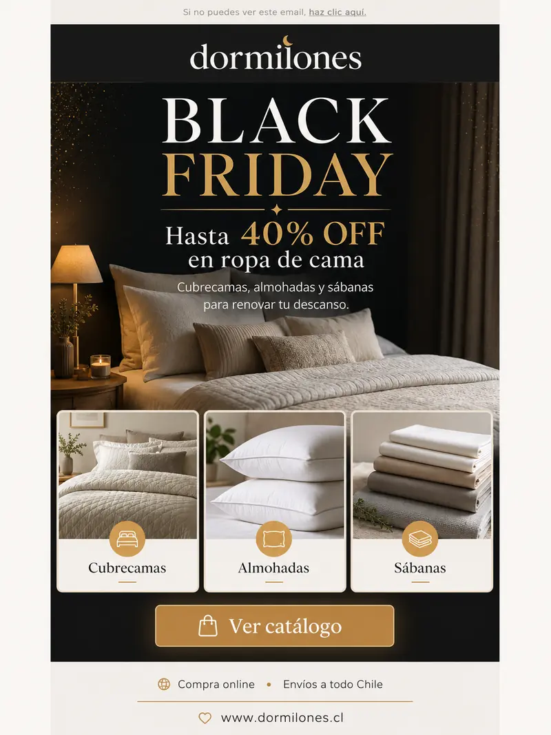 Mailing Black Friday de Dormilones